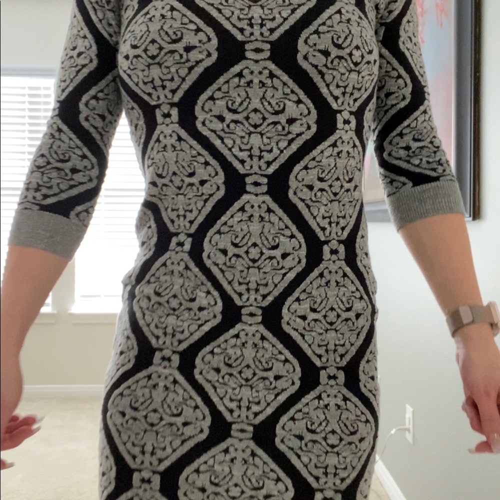 Black and Grey Sweater Dress